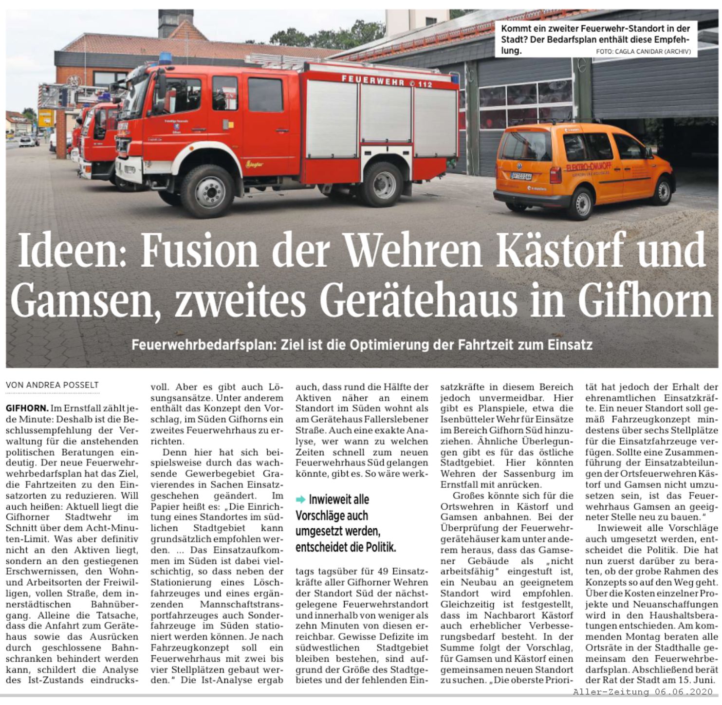 Read more about the article Feuerwehrbedarfsplan vor dem Abschluss
