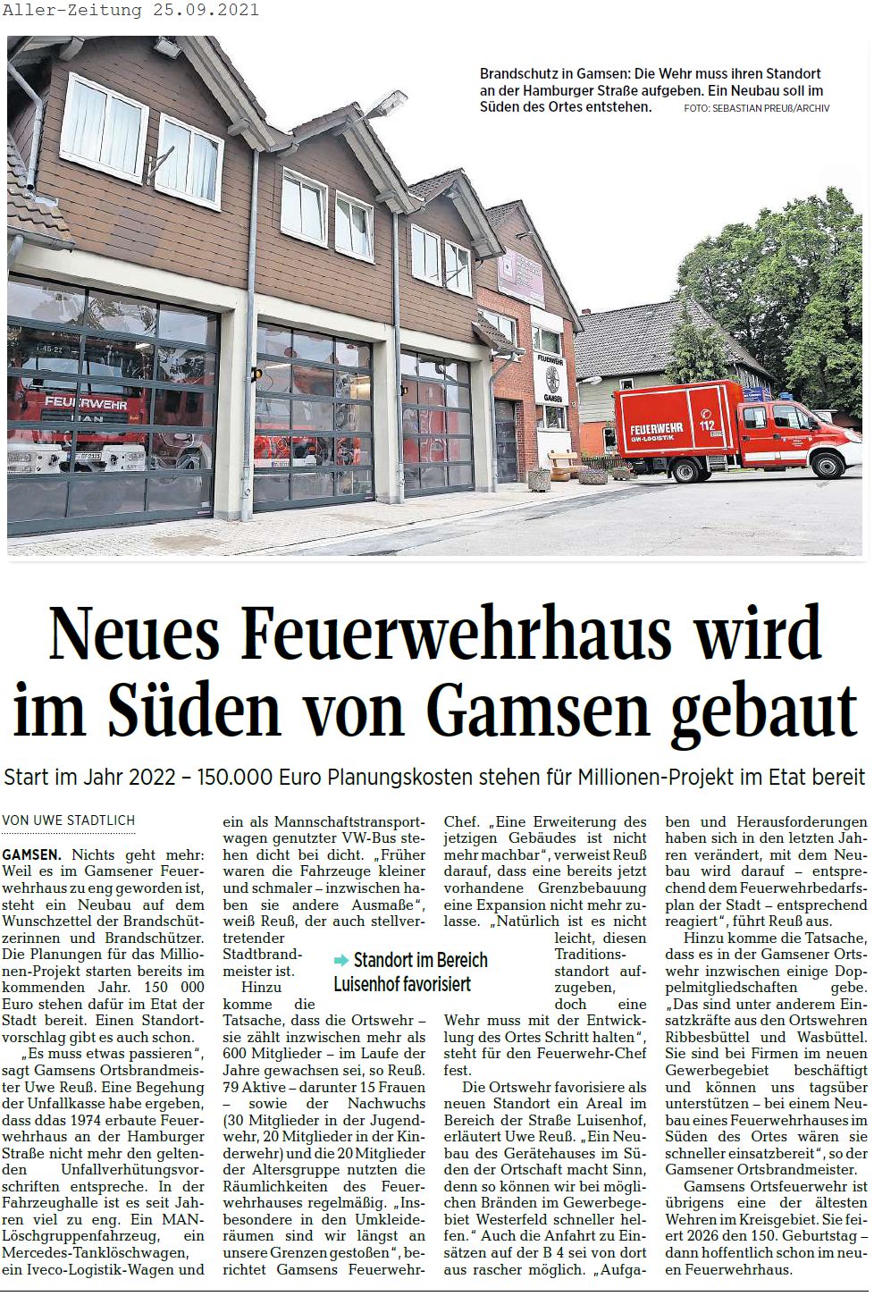 Read more about the article Neubau Feuerwehrhaus
