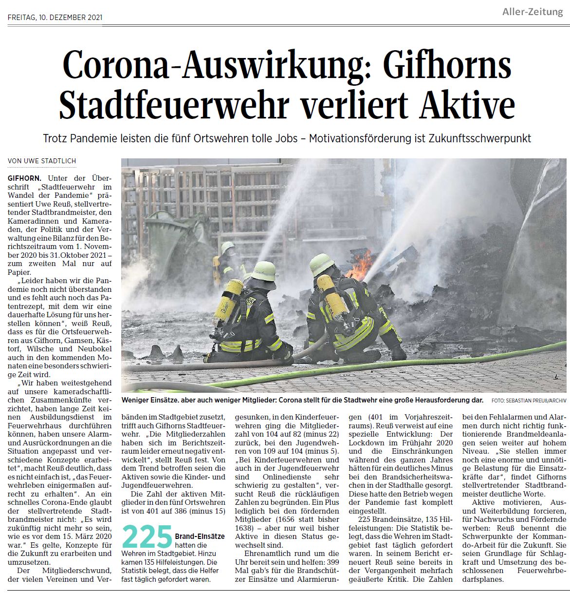 Read more about the article Feuerwehren der Stadt Gifhorn im Corona-Modus