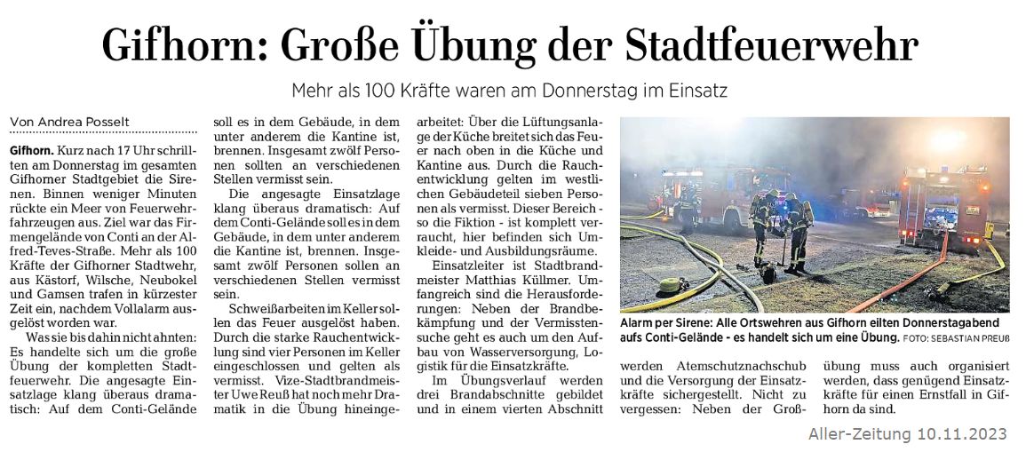 Read more about the article Stadtfeuerwehrübung bei Continental Teves